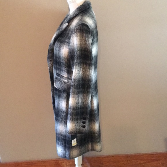Laundry By Shelli Segal Plaid Faux Fur Coat NWT - Picture 6 of 10